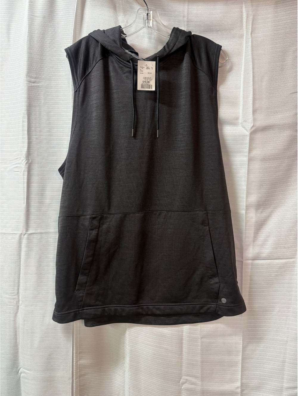apana Sleeveless Hooded Pullover Dress XL Black Polyester